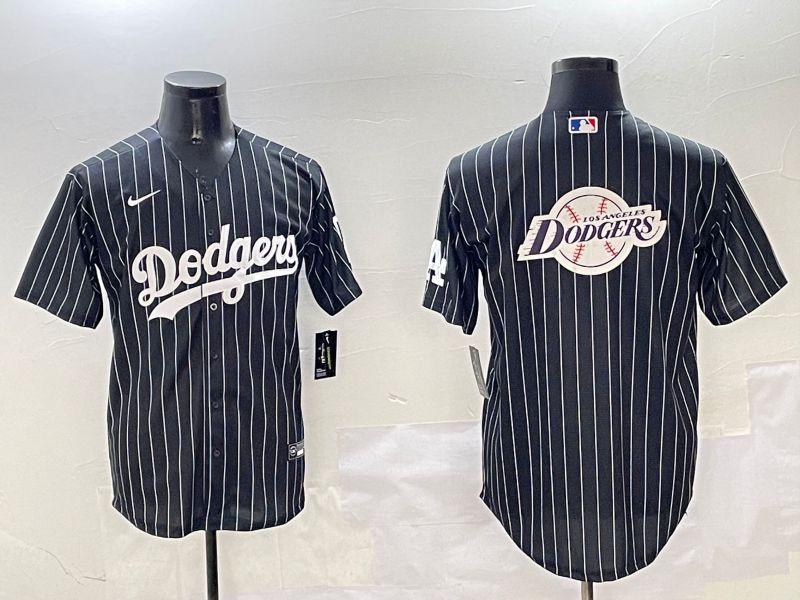 Men Los Angeles Dodgers Blank Black Stripe Jointly Name 2025 Nike MLB Jersey style 25->los angeles dodgers->MLB Jersey